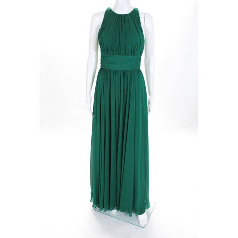 Badgley Mischka Green Fluorite Emerald Gala Gown 740 Size 2 10452062